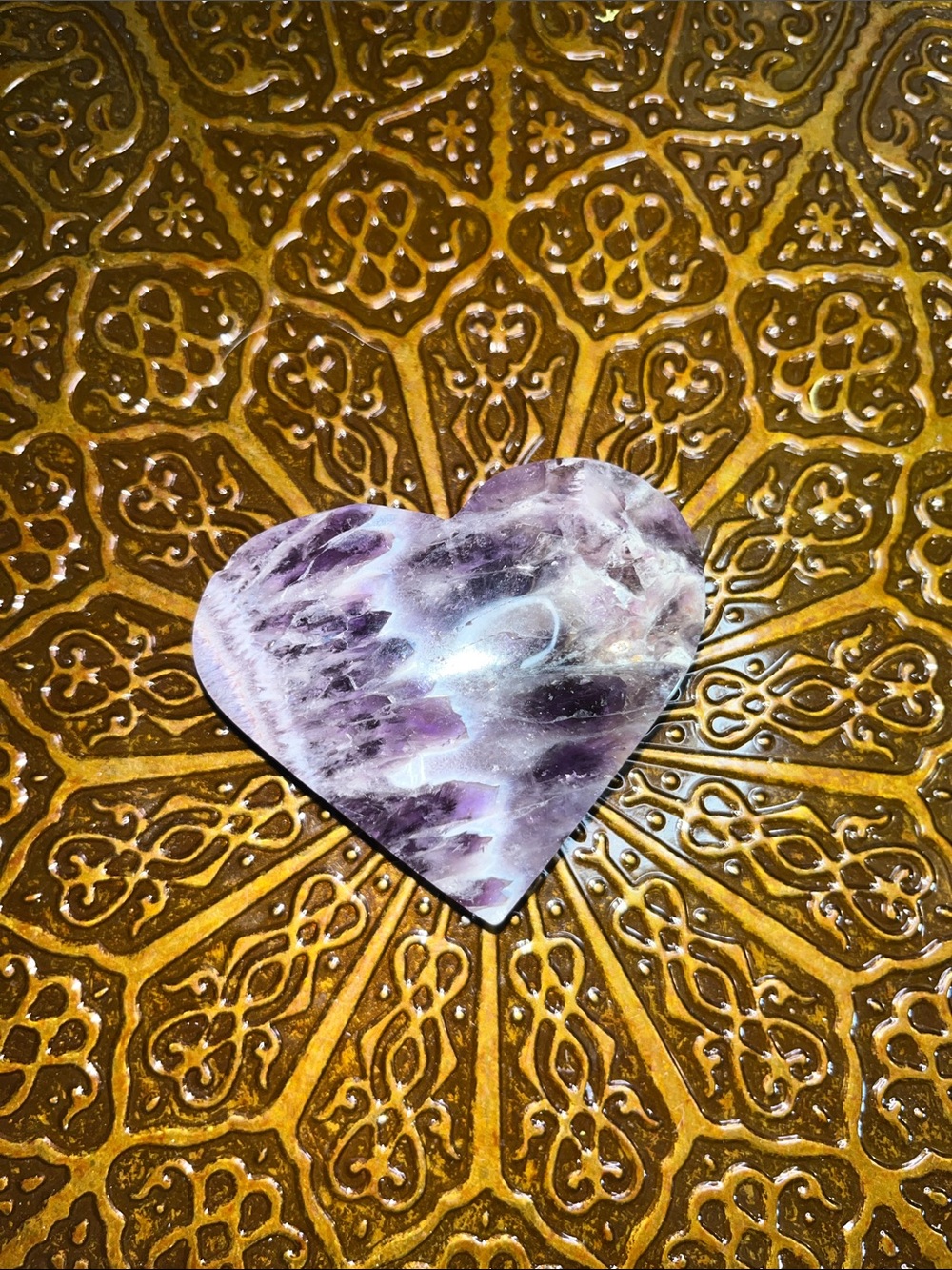 Congo amethyst with powelite heart